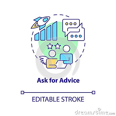 Ask for advice concept icon Vector Illustration