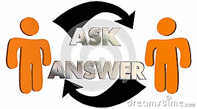 Ask Answer Questions Get Help People Arrows Stock Photo