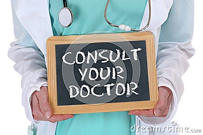 Ask consult your doctor ill illness healthy health check-up screening Stock Photo