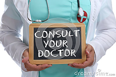 Ask consult your doctor young ill illness healthy health check-up screening Stock Photo