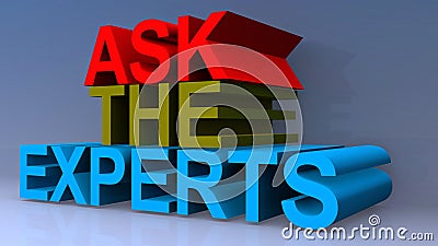 Ask the experts on blue Stock Photo