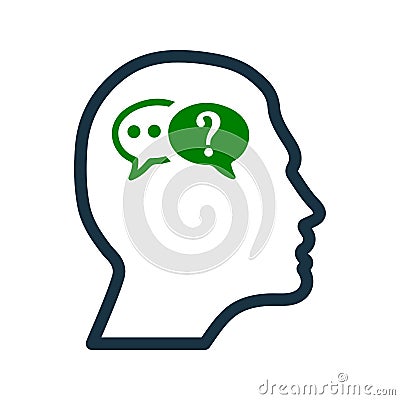 Ask, faq, help, queries, question icon. Simple vector sketch Stock Photo
