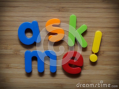 Ask me Stock Photo