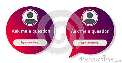 Ask me a question. Sticker frame, story, quiz, template. Vector Illustration. Ask questions, options storie, button, mockup, frame Vector Illustration