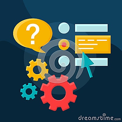 Ask question flat concept vector icon Vector Illustration