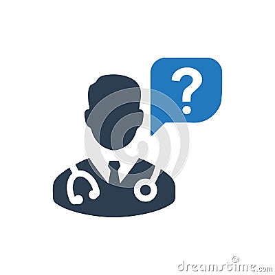 Ask to Doctor Icon Vector Illustration