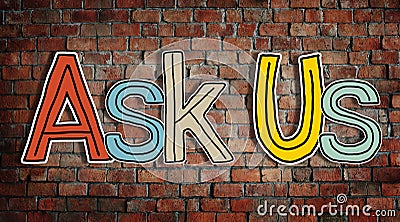 Ask Us Concepts on Background Stock Photo
