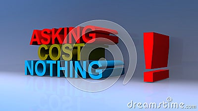 Asking cost nothing on blue Stock Photo