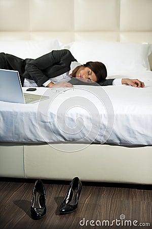 Asleep Businesswoman Stock Photo