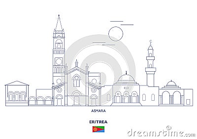 Asmara City Skyline, Eritrea Vector Illustration