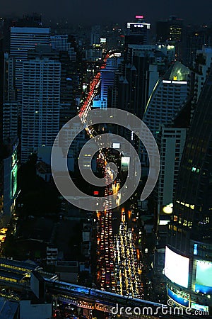 Asoke road nightview Stock Photo