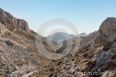 The Asomatos Kourtaliotiko Gorge on the island of Crete in Greece Stock Photo