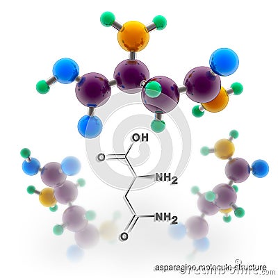 Asparagine molecule structure Stock Photo