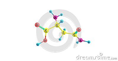 Asparagine molecule on white Stock Photo