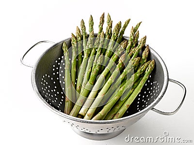 Asparagus in Colander Stock Photo