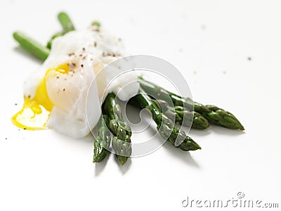 Asparagus poached egg Stock Photo