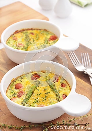 Asparagus tomato quiche Stock Photo