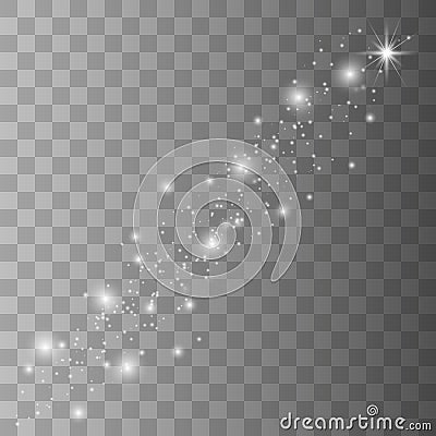 White sparks glitter special light effect. Vector Illustration