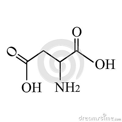 Aspartic acid is an amino acid. Chemical molecular formula Aspartic acid is an amino acid. Vector illustration on Vector Illustration