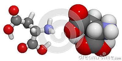 Aspartic acid (Asp, D) molecule Stock Photo