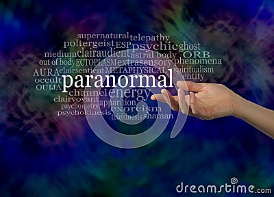 Aspect of the Paranormal Word Cloud Stock Photo