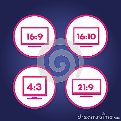 Aspect ratio icons Vector Illustration