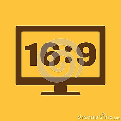 The aspect ratio 16 9 widescreen icon. Tv and video symbol Stock Photo
