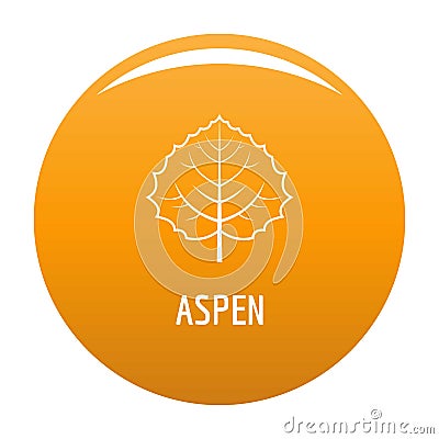 Aspen leaf icon vector orange Vector Illustration
