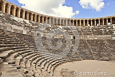 Aspendos theatre in Turkey. Stock Photo