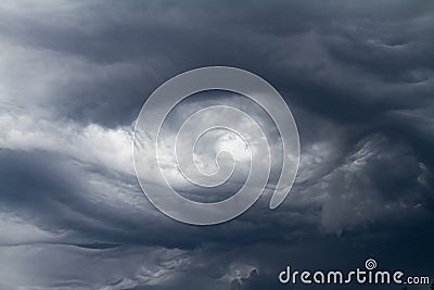 Asperatus clouds forming dramatic sky. Stock Photo