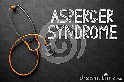 Asperger Syndrome Concept on Chalkboard. 3D Illustration. Stock Photo