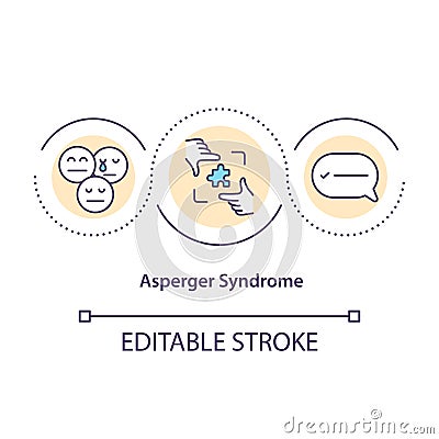 Asperger syndrome concept icon Vector Illustration