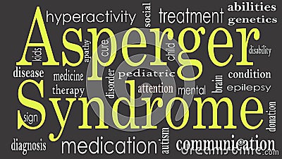 Asperger syndrome word cloud collage, health concept Stock Photo