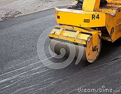 Asphalt Driveway Paving Stock Photo