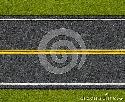 Asphalt highway road with roadside top view Stock Photo