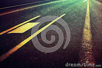 Asphalt highway with road traffic markings background. Journey of dream, trip route wallpaper with safety path surface Stock Photo