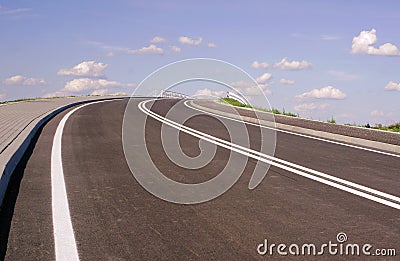 The asphalt highway to heaven Stock Photo