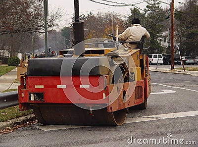 Asphalt Paver Stock Photo