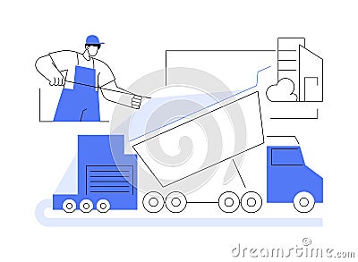 Asphalt paving abstract concept vector illustration. Vector Illustration