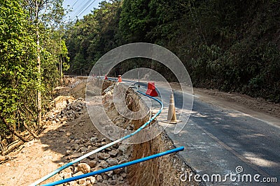 Landslide, Road, Covering, Photographic Slide, Sliding Stock Photo