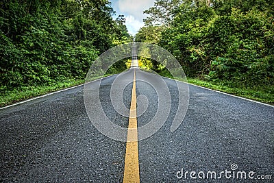 Asphalt road, going to the sky Stock Photo