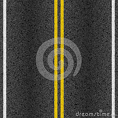 Asphalt road with marking lines Vector Illustration