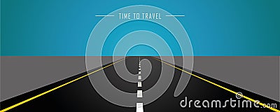 Asphalt road time to travel background Vector Illustration