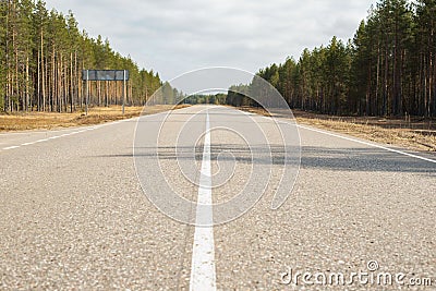 Asphalt road with white markings Stock Photo