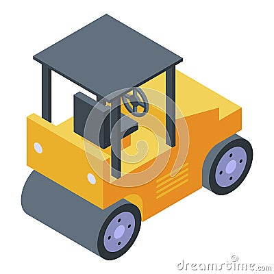 Asphalt roller icon, isometric style Vector Illustration