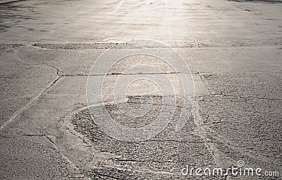 Asphalt with Sun glare Stock Photo