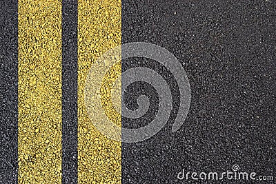 Asphalt surface with yellow line Stock Photo