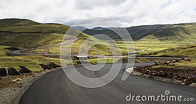 Asphalt tar road in Lesotho Stock Photo