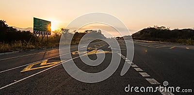 Asphalt tar road in South Africa Stock Photo