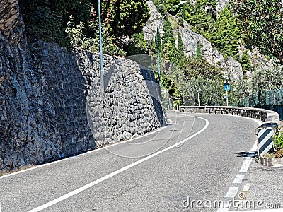 Asphalted Road curve mountain Stock Photo